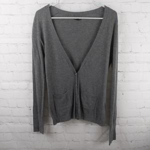 Express Button V Cardigan EUC Gray